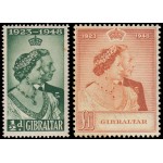 Gibraltar 119/20 1948 Bodas de plata de los soberanos británicos MNH