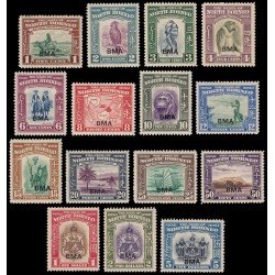 Borneo del Norte Adm.Militar 1/15 1945 Sellos de 1938 con sobrecarga BMA MNH