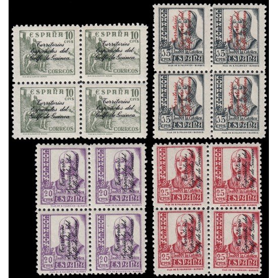 Guinea Española 256/59 1939 Isabel Ia Católica Bl.4 MNH Guinea Española 256/59 1939 Isabel Ia Católica Bl.4 MNH