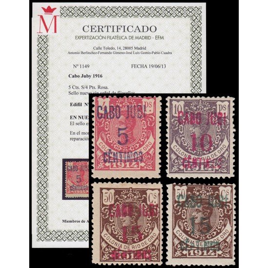 Cabo Juby 1/3A 1916 Sellos de Río de Oro de 1914 habilitados MNH/MH Cabo Juby 1/3A 1916 Sellos de Río de Oro de 1914 habilitados MNH/MH