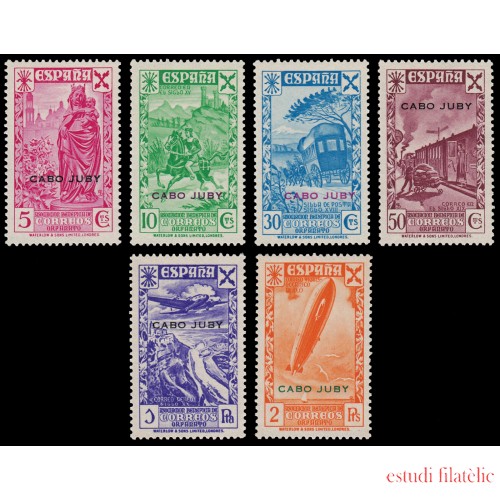 Cabo Juby Benficencia 1/6 1938 Historia del Correo MNH