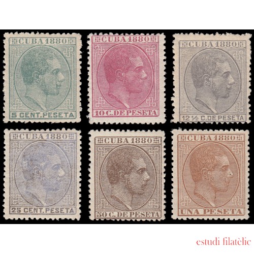 Cuba 56/61 1880 Alfonso XII MH