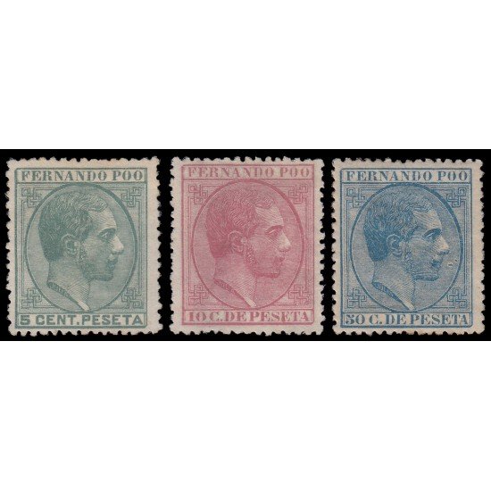 Fernando Poo 2/4 1879 Alfonso XII MH Fernando Poo 2/4 1879 Alfonso XII MH