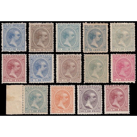 Filipinas Philippines 117/30 1896-1897 Alfonso XIII MNH-MH Filipinas Philippines 117/30 1896-1897 Alfonso XIII MNH-MH