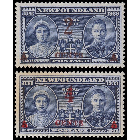 Terranova Newfoundland 225/26 1939 Visita real con sobrecarga MNH Terranova Newfoundland 225/26 1939 Visita real con sobrecarga MNH