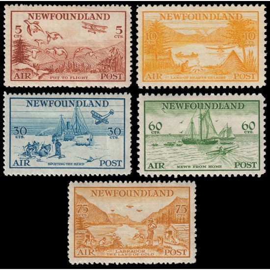 Terranova Newfoundland Aéreo 13/17 1933 Escenas variadas Avión MH Terranova Newfoundland Aéreo 13/17 1933 Escenas variadas Avión MH