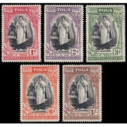 Tonga 82/86 1944 25 aniv. del advenimiento de la reina Salote MH Tonga 82/86 1944 25 aniv. del advenimiento de la reina Salote MH