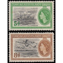 Turks & Caicos 161/62 1955 Elisabeth II MNH