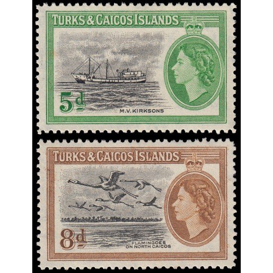Turks & Caicos 161/62 1955 Elisabeth II MNH Turks & Caicos 161/62 1955 Elisabeth II MNH