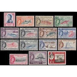Turks & Caicos 163/76A 1957-60 Elisabet II MNH