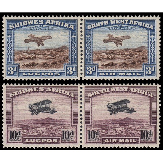 África Sudoccidental A 5/8 1931 Monoplano y biplano Pares horizontales MH África Sudoccidental A 5/8 1931 Monoplano y biplano Pares horizontales MH