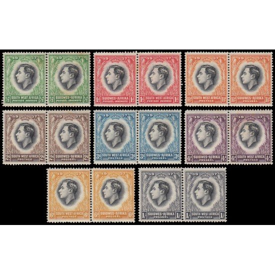 África Sudoccidental 140/55 1937 Coronación de Jorge VI Pares horizontales MNH África Sudoccidental 140/55 1937 Coronación de Jorge VI Pares horizontales MNH