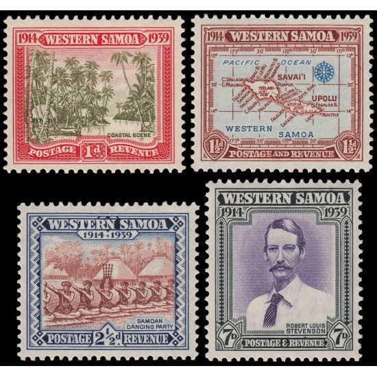 Samoa 136/39 1939 25 aniv. de la administración neozelandesa MNH Samoa 136/39 1939 25 aniv. de la administración neozelandesa MNH
