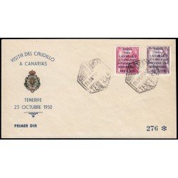 España Spain 1083A/83B 1950 Visita del Caudillo a Canarias Sobre Primer Día SPD