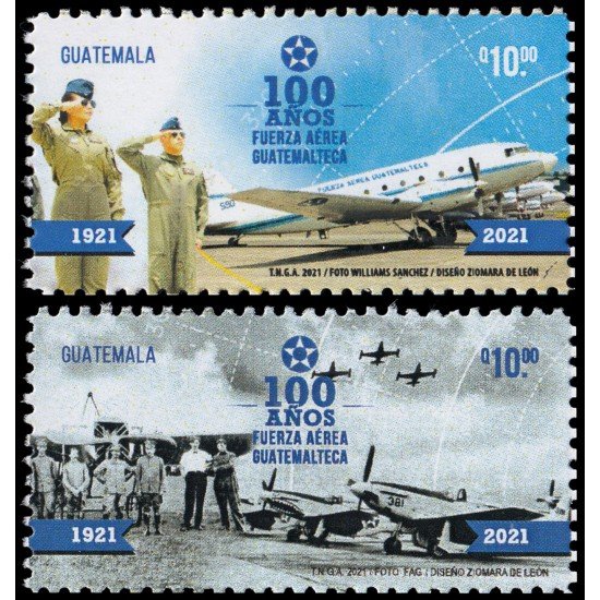 Guatemala 2021 100 años de aviación MNH