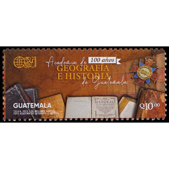 Guatemala 2023 100 años Academia de Geografía e Historia MNH Guatemala 2023 100 años Academia de Geografía e Historia MNH