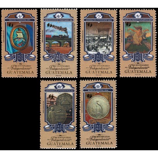 Guatemala 2021 Bicentenario de la independencia 3ª serie MNH Guatemala 2021 Bicentenario de la independencia 3ª serie MNH