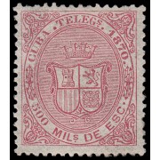 Cuba Telégrafos 8 1870 Escudo de España MNH