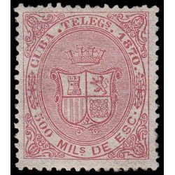 Cuba Telégrafos 8 1870 Escudo de España MNH Cuba Telégrafos 8 1870 Escudo de España MNH