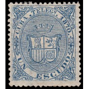 Cuba 9 Telégrafos 1870 Escudo de España MH 