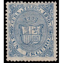 Cuba 9 Telégrafos 1870 Escudo de España MH