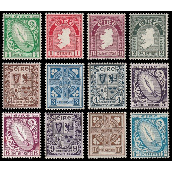 Irlanda Ireland 40/51 1922-24 Motivos diversos Mapa Escudo Cruz celta MNH Irlanda Ireland 40/51 1922-24 Motivos diversos Mapa Escudo Cruz celta MNH