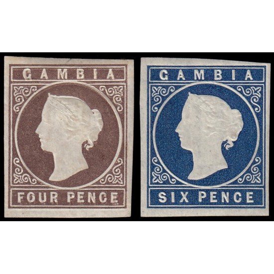 Gambia 1/2 1869 Victoria Impresión en relieve MH Gambia 1/2 1869 Victoria Impresión en relieve MH