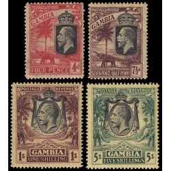 Gambia 111/14 1922-27 Insignia y efigie Jorge V MH