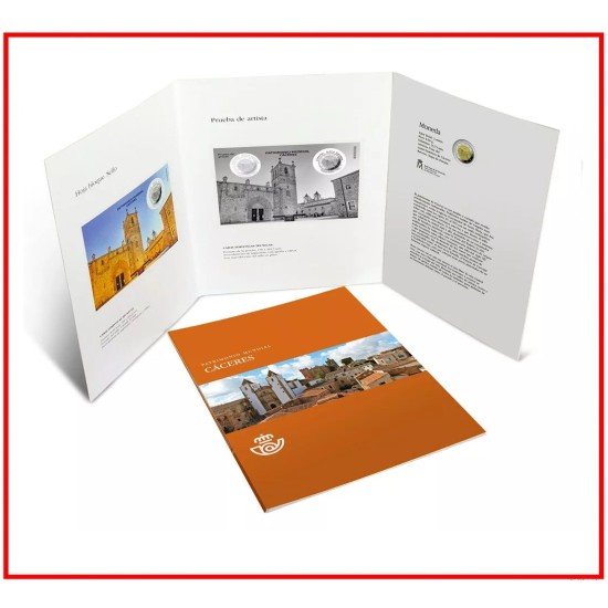 España Spain 2023 Cartera Of. Carpeta Patrimonio  Ciudad vieja de Cáceres