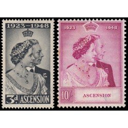Ascension 53/54 1948 Bodas de plata de los soberanos británicos MNH Ascension 53/54 1948 Bodas de plata de los soberanos británicos MNH