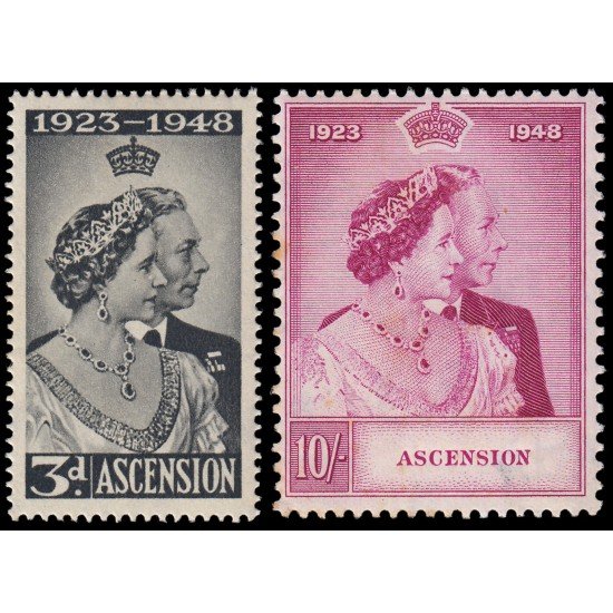 Ascension 53/54 1948 Bodas de plata de los soberanos británicos MNH Ascension 53/54 1948 Bodas de plata de los soberanos británicos MNH