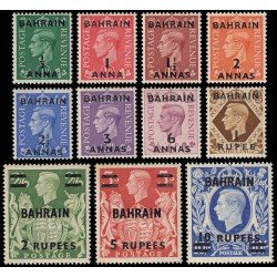 Bahréin Bahrain 47/57 1948-49 Sellos de Gran Bretaña Jorge VI con sobrecarga MNH Bahréin Bahrain 47/57 1948-49 Sellos de Gran Bretaña Jorge VI con sobrecarga MNH