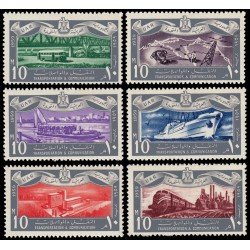 Egipto 449/54 1959 7 aniv. de la revolución Transporte y comunicaciones MNH Egipto 449/54 1959 7 aniv. de la revolución Transporte y comunicaciones MNH