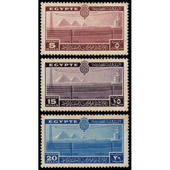 Egipto 206/08 1938 Congreso de Telecomunicaciones en El Cairo Pirámides de Gizeh MH Egipto 206/08 1938 Congreso de Telecomunicaciones en El Cairo Pirámides de Gizeh MH