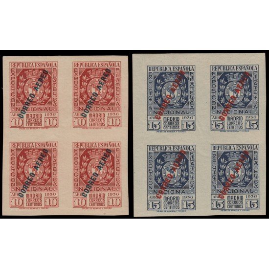 España Spain 729/30 1936 Exposición Filatélica de Madrid Bl.4 MNH España Spain 729/30 1936 Exposición Filatélica de Madrid Bl.4 MNH