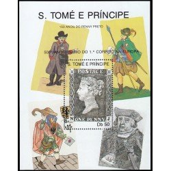 Santo Tomás y Príncipe HB 82 1990 150 aniv. del primer sello posatal Penny black MNH Santo Tomás y Príncipe HB 82 1990 150 aniv. del primer sello posatal Penny black MNH