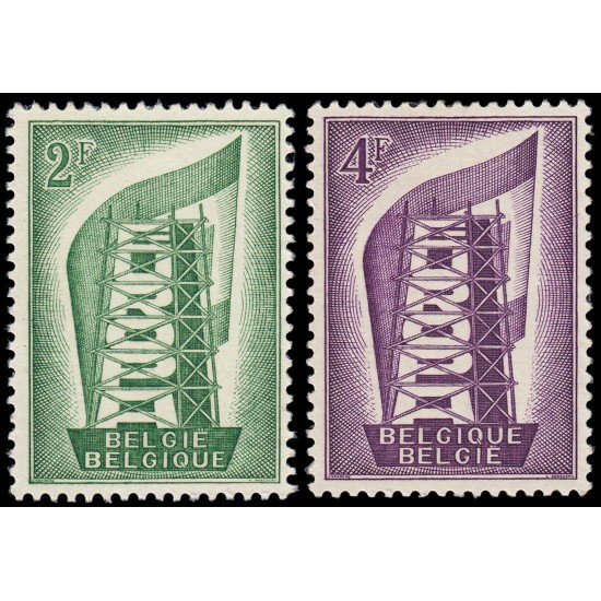 Bélgica 994/95 1956 Construcción de Europa MNH Bélgica 994/95 1956 Construcción de Europa MNH