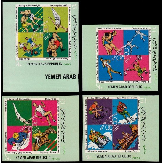 Yemen Rep. 258 (4 valores) 1972 Ganadores italianos de juegos olímpicos MNH Yemen Rep. 258 (4 valores) 1972 Ganadores italianos de juegos olímpicos MNH