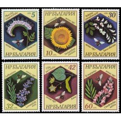 Bulgaria Bulgary 3103/08 1987 Abejas y flores MNH