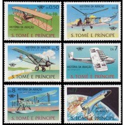 Santo Tomás y Príncipe 572/77 1980 Historia de la aviación MNH Santo Tomás y Príncipe 572/77 1980 Historia de la aviación MNH