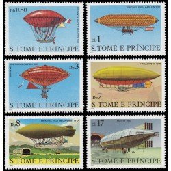 Santo Tomé y Príncipe 578/83 1980 Historia de los dirigibles MNH Santo Tomé y Príncipe 578/83 1980 Historia de los dirigibles MNH