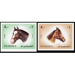 Fujeira Aéreo 80 (2 valores) 1972 Cabezas de caballo MNH Fujeira Aéreo 80 (2 valores) 1972 Cabezas de caballo MNH