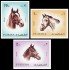 Fujeira 137 (3 valores) 1972 Cabezas de caballo MNH