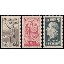 Siria Sirya Aério 84/86 1956 10º aniversario de la evacuación MNH Siria Sirya Aério 84/86 1956 10º aniversario de la evacuación MNH