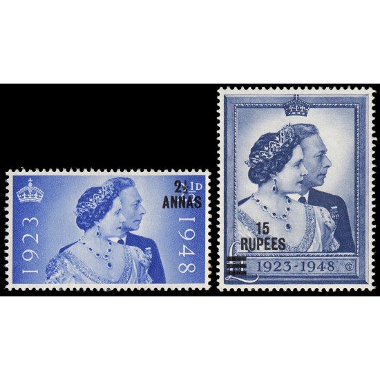 Mascate ODQ 14/15 1948 Bodas de plata de los soberanos británicos MNH Mascate ODQ 14/15 1948 Bodas de plata de los soberanos británicos MNH