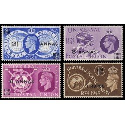 Mascate ODQ 16/19 1949 75 aniv. de la U.P.U. MNH Mascate ODQ 16/19 1949 75 aniv. de la U.P.U. MNH