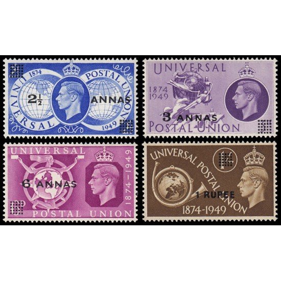 Mascate ODQ 16/19 1949 75 aniv. de la U.P.U. MNH Mascate ODQ 16/19 1949 75 aniv. de la U.P.U. MNH