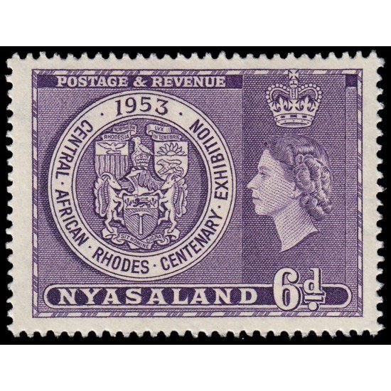 Nyasaland Nyasalandia 104 1953 Exposición africana del centenario de Cecil Rhodes MNH