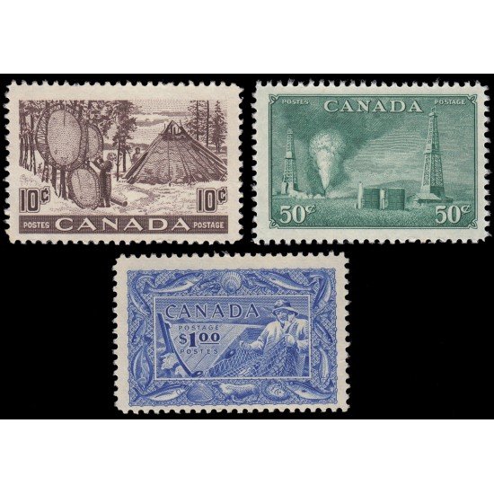 Canadá 241/43 1950-51 Industrias nacionales MNH Canadá 241/43 1950-51 Industrias nacionales MNH