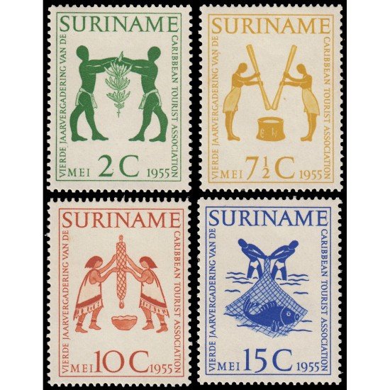 Surinam Suriname 311/14 1955 4º aniv. del establecimiento de la Asociación Turística del Caribe MNH Surinam Suriname 311/14 1955 4º aniv. del establecimiento de la Asociación Turística del Caribe MNH
